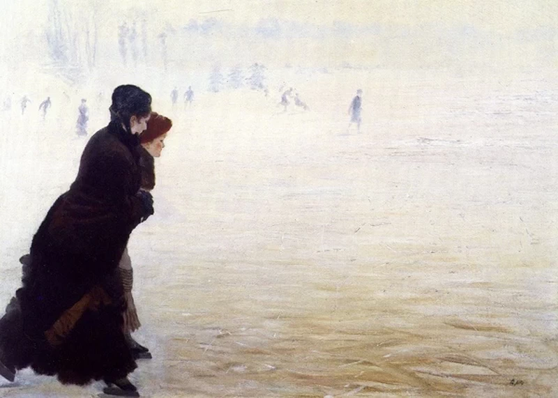 Giuseppe De Nittis - lEZIONE DI PATTINAGGIO